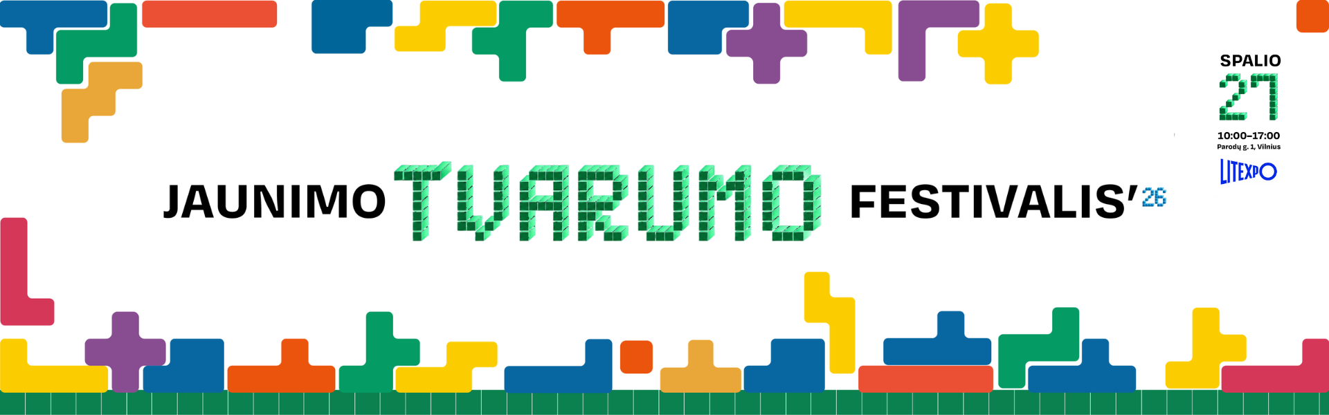 Soalio 27 d. parodų centre Litexpo, nuo 10 iiki 17 va. Jaunimo tvarumo festivalis '26 Renginys nemokamas